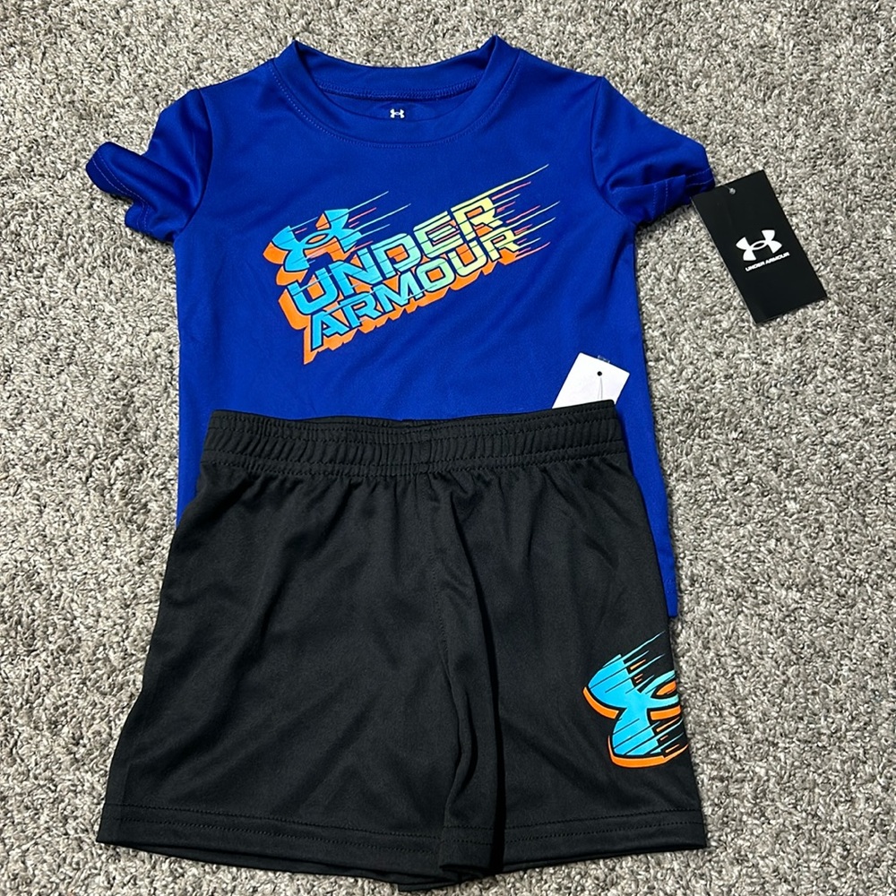 NWT- 18 mths- Underarmour matching short/tee set. NWT.